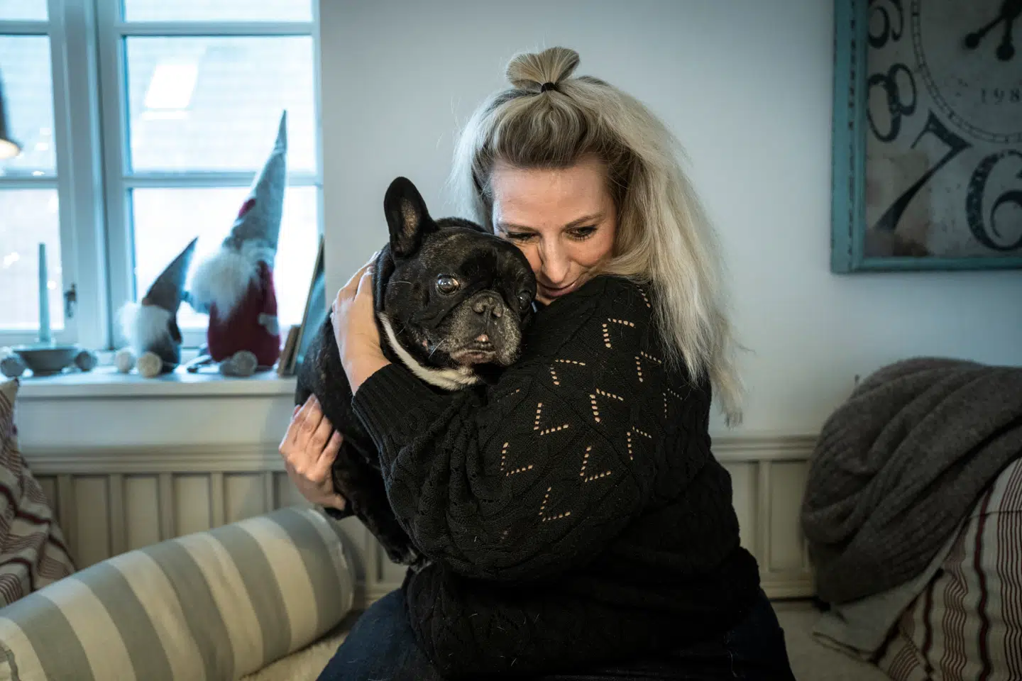 Grith Katharina Jensens hund, Jokum, kommer i første række nytårsaften.