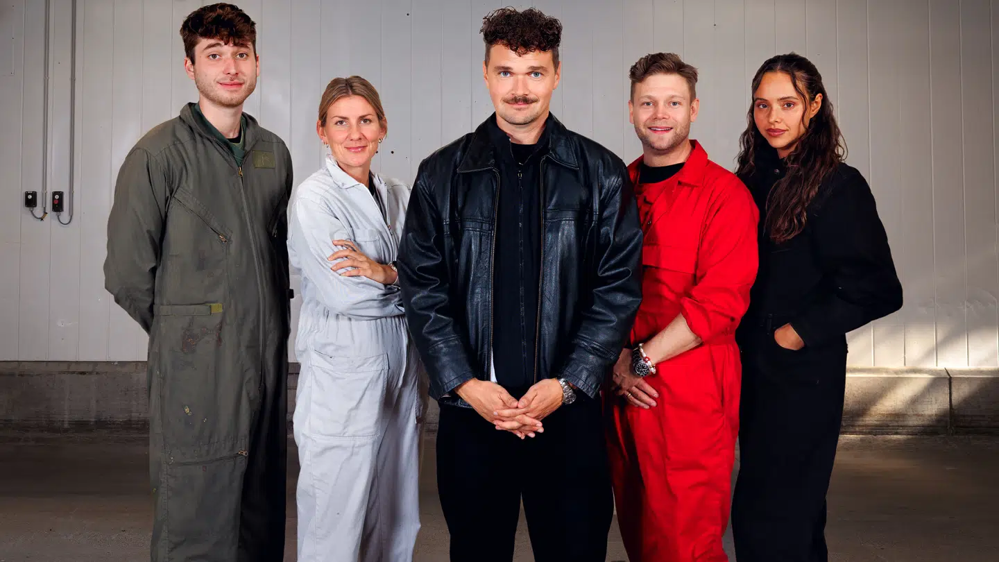 David Minerba, Mette Sommer, Ruben Søltoft, Casper Sobczyk og Zelma Lewerissa er holdkaptajner og vært i 'Fear Factor'.