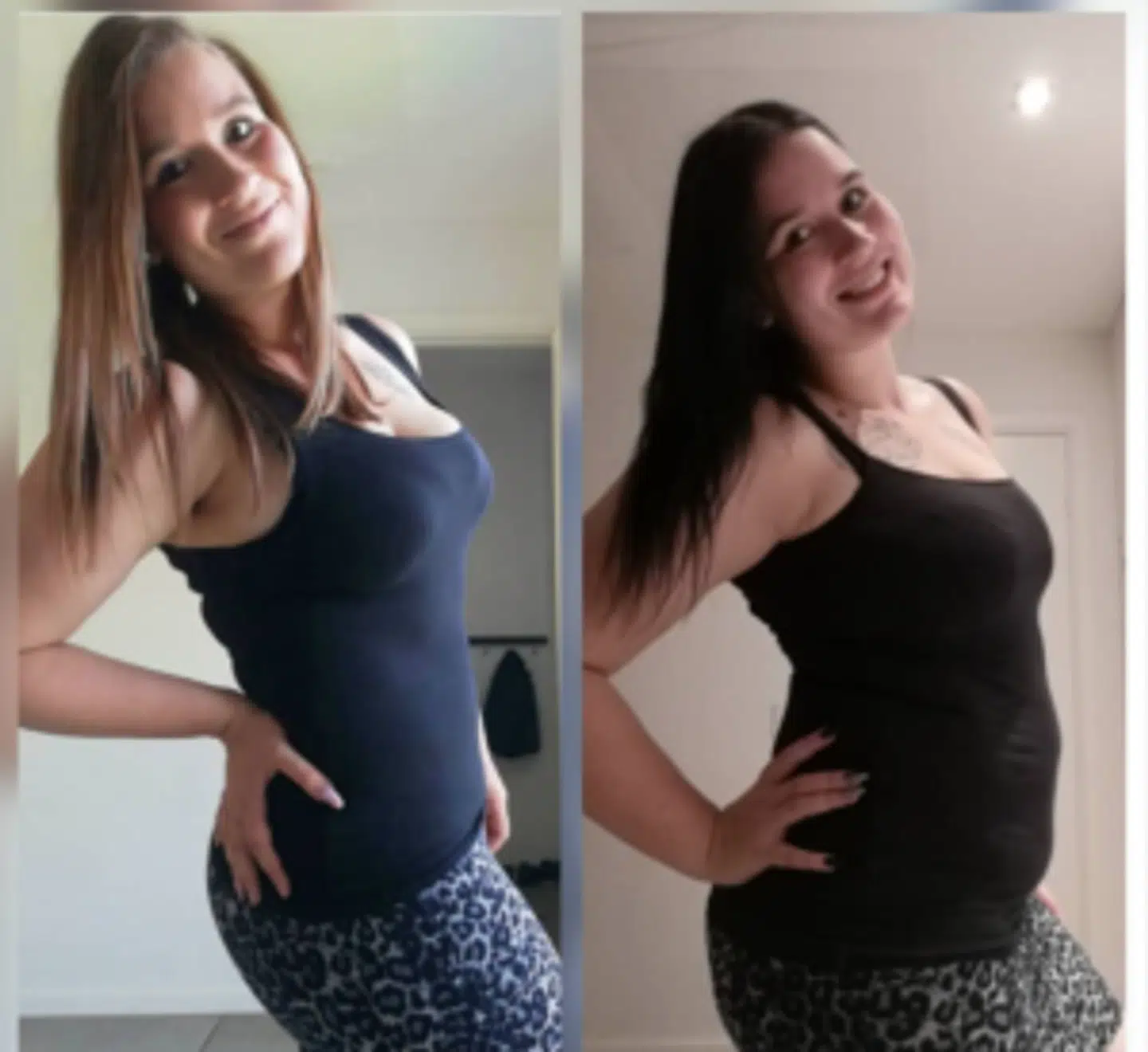 Billedet til venstre viser, hvordan Luna Munk så ud for et år siden. Billedet til højre er Luna Munk i dag. Foto: Privat