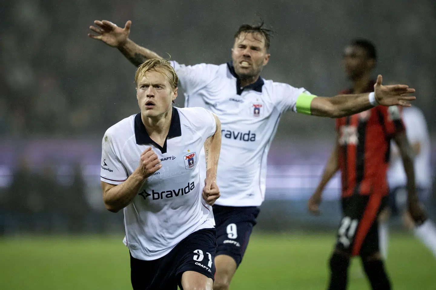 Tobias Bech havde scoret 15 mål i 60 ligakampe for AGF før denne sæson, hvor det indtil videre er blevet til 10 mål i 18 ligakampe. (Arkivfoto).