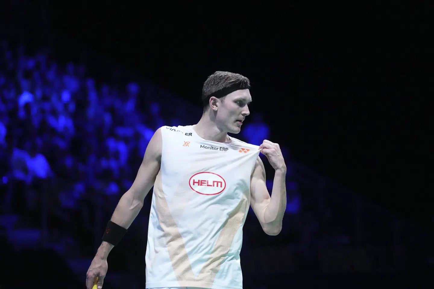 Viktor Axelsen nåede finalen i Denmark Open i oktober, men har nu igen problemer med ryggen. (Arkivfoto).