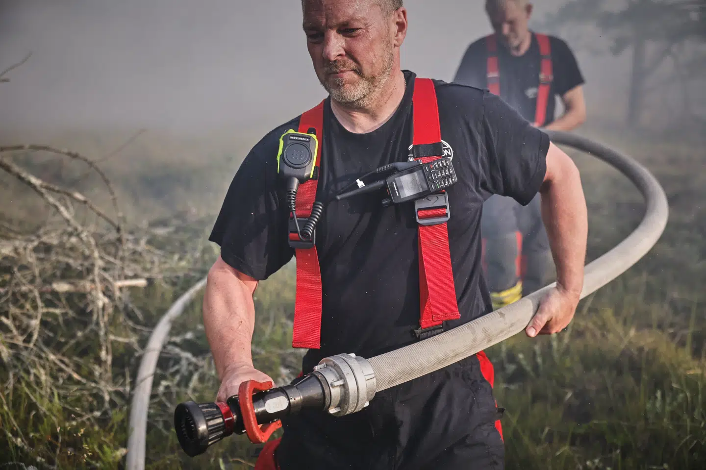 I juli kæmpede brandfolk mod en naturbrand nær Den Tilsandede Kirke ved Skagen. Netop naturbrande kan være en krævende opgave, hvor der er brug for ekstra hænder fra flere beredskaber, lyder det fra Danske Beredskaber. (Arkivfoto).
