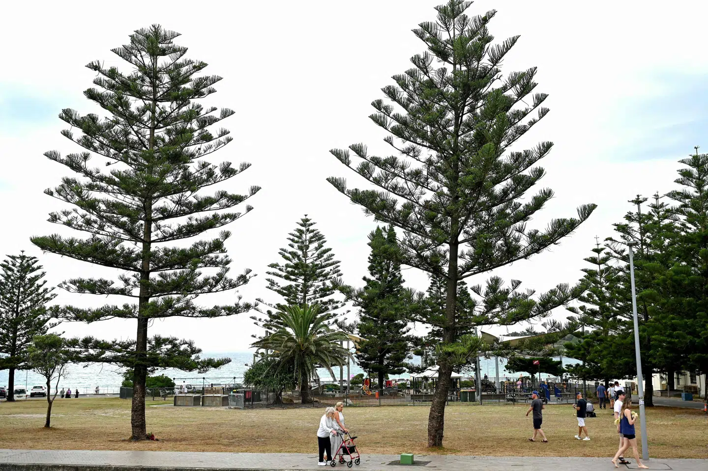 Mandag morgen lokal tid gik flere indbyggere tur på Bondi Beach en uge efter angreb, hvor 15 personer blev skudt på stranden af gerningsmænd.