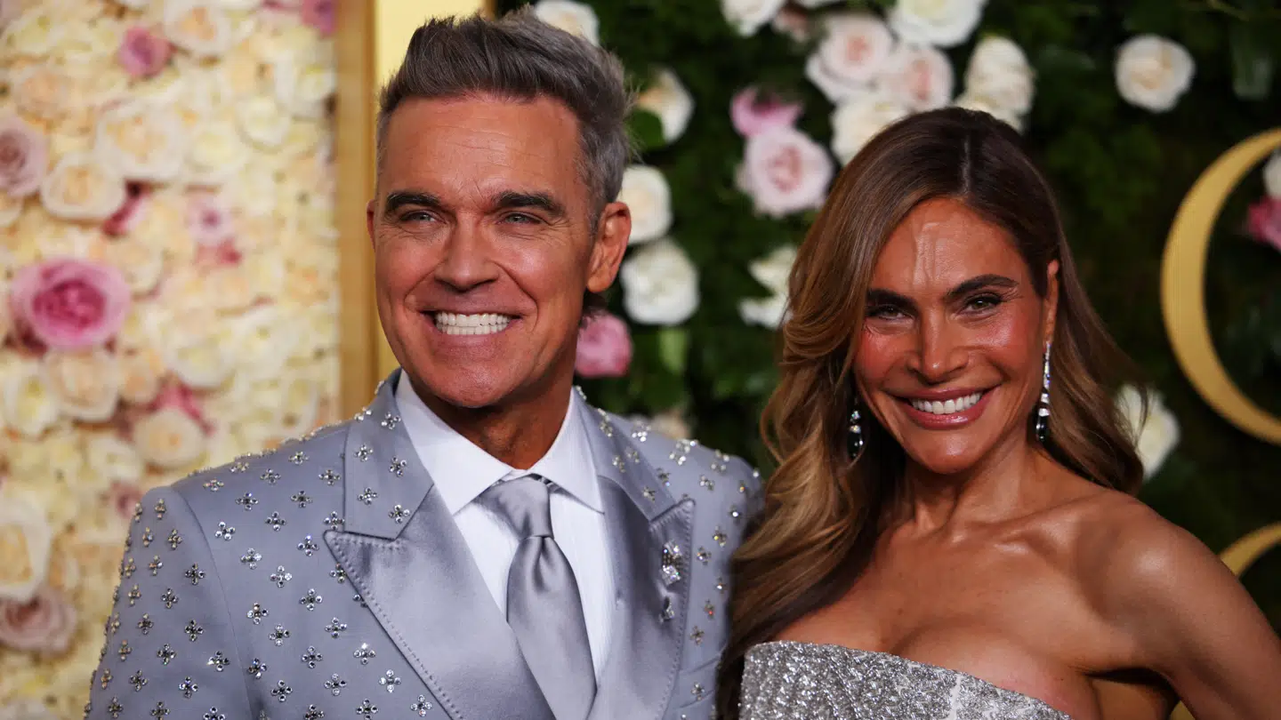 Robbie Williams og hans hustru Ayda Field fotograferet til Golden Globe-uddelingen i januar i år.