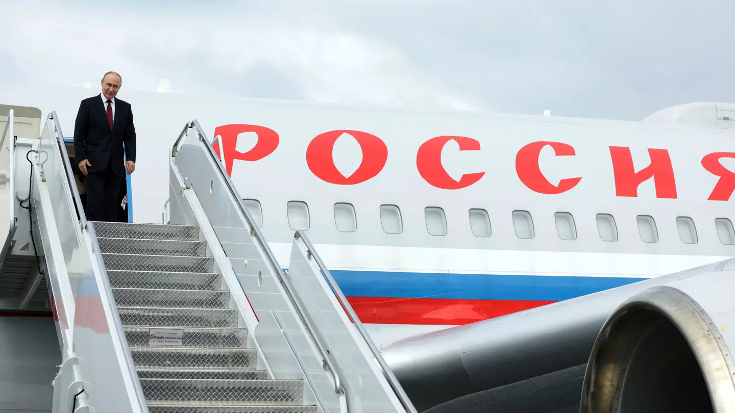 Sådan så det ud, da Putin ankom til Alaska.