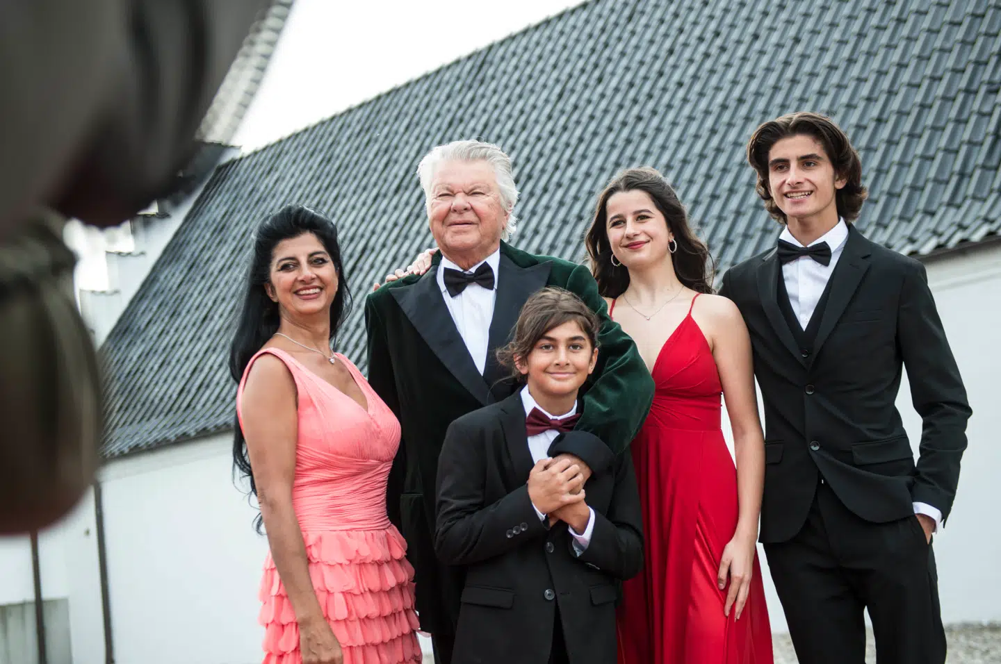 Susan Astani og Christian Kjær til hans 80-års fødselsdag for to år siden, hvor også Susan Astanis datter Stella og sønnen Leon var med, foruden Susan Astani og Christian Kjærs fælles søn Alexander.