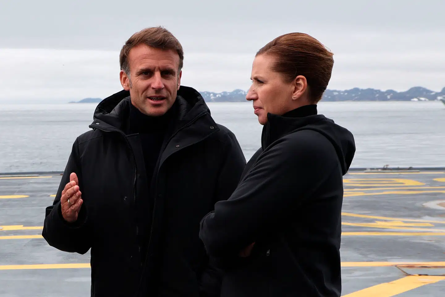 Emmanuel Macron, Mette Frederiksen og flere europæiske statsledere har udtalt nu fælles udtalt sig om presset på Grønland.