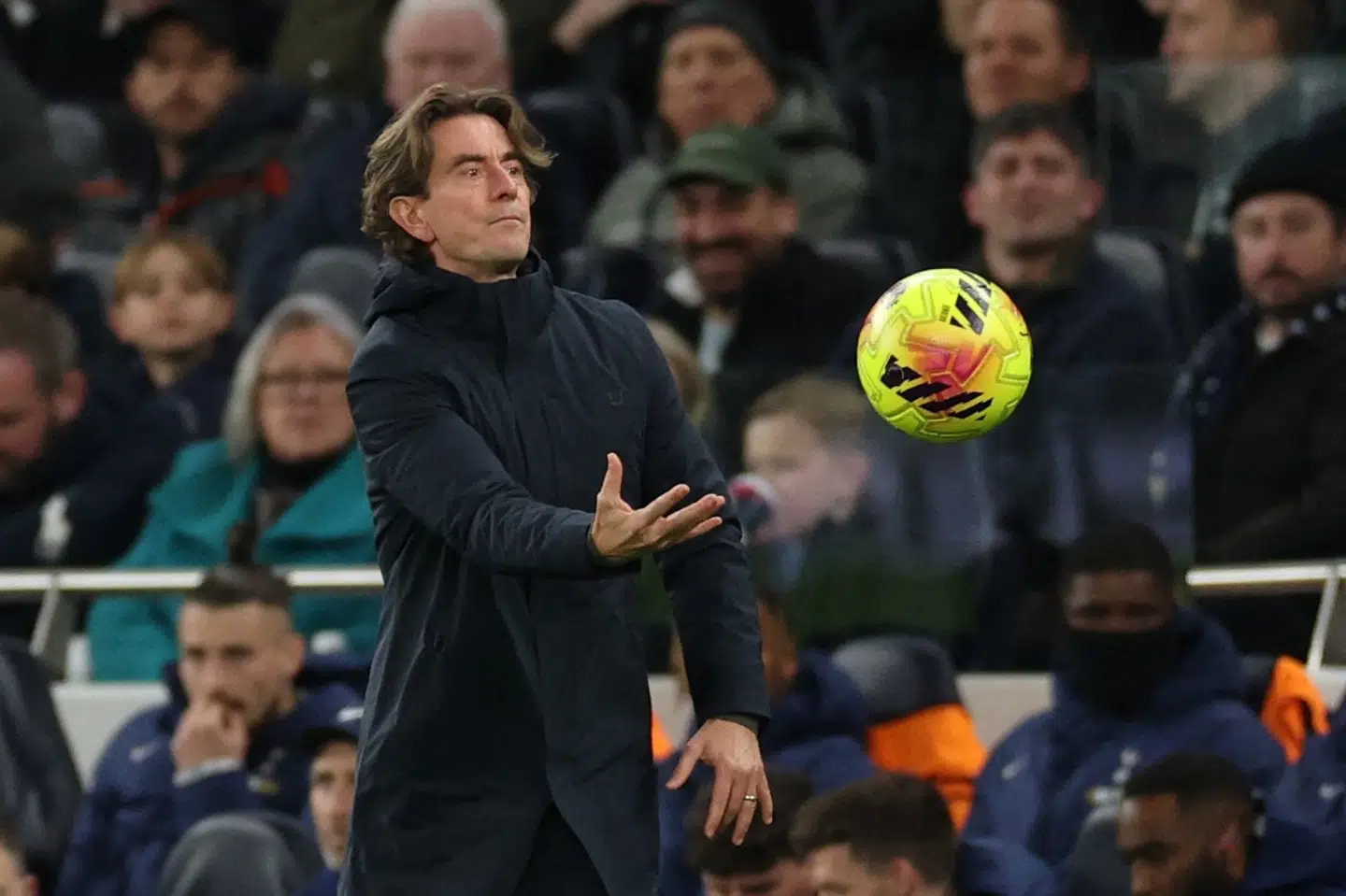 Der er mange bolde i luften for Thomas Frank og Tottenham. Siden 13. august har Tottenham spillet 26 kampe på tværs af turneringer. (Arkivfoto).