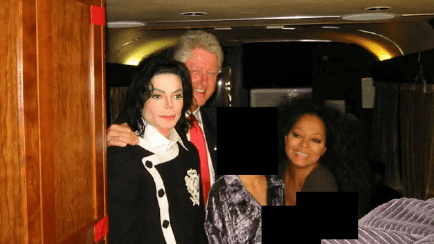 Også dette billede sammen med Diana Ross og Michael Jackson blev udgivet af Bill Clinton.