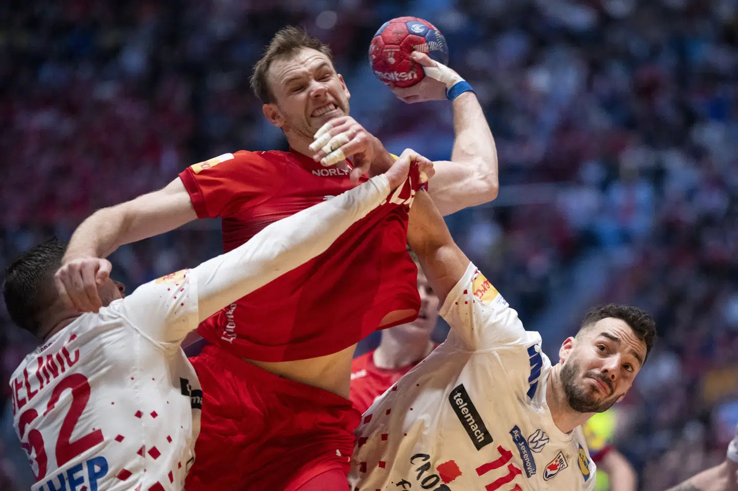 Mathias Gidsel og landsholdskammeraterne skal til marts for første gang nogensinde spille tre kampe i træk i Royal Arena. (Arkivfoto).
