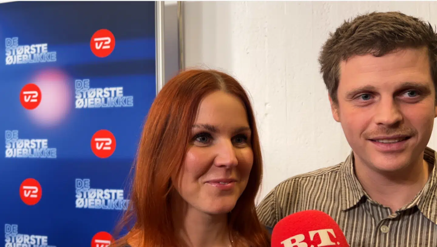 Amalie Klæstrup Nielsen og Otto Olrik har i år fejret jul sammen for første gang. Det fortalte de, da B.T. mødte dem på den røde løber en lille uges tid før juleaften.