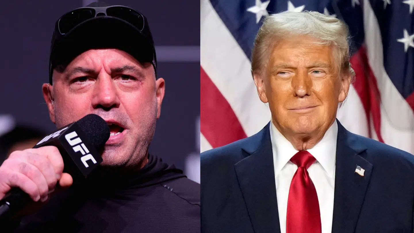 Joe Rogan (tv.) og Donald Trump (th.) skulle angiveligt have været meget gode venner.