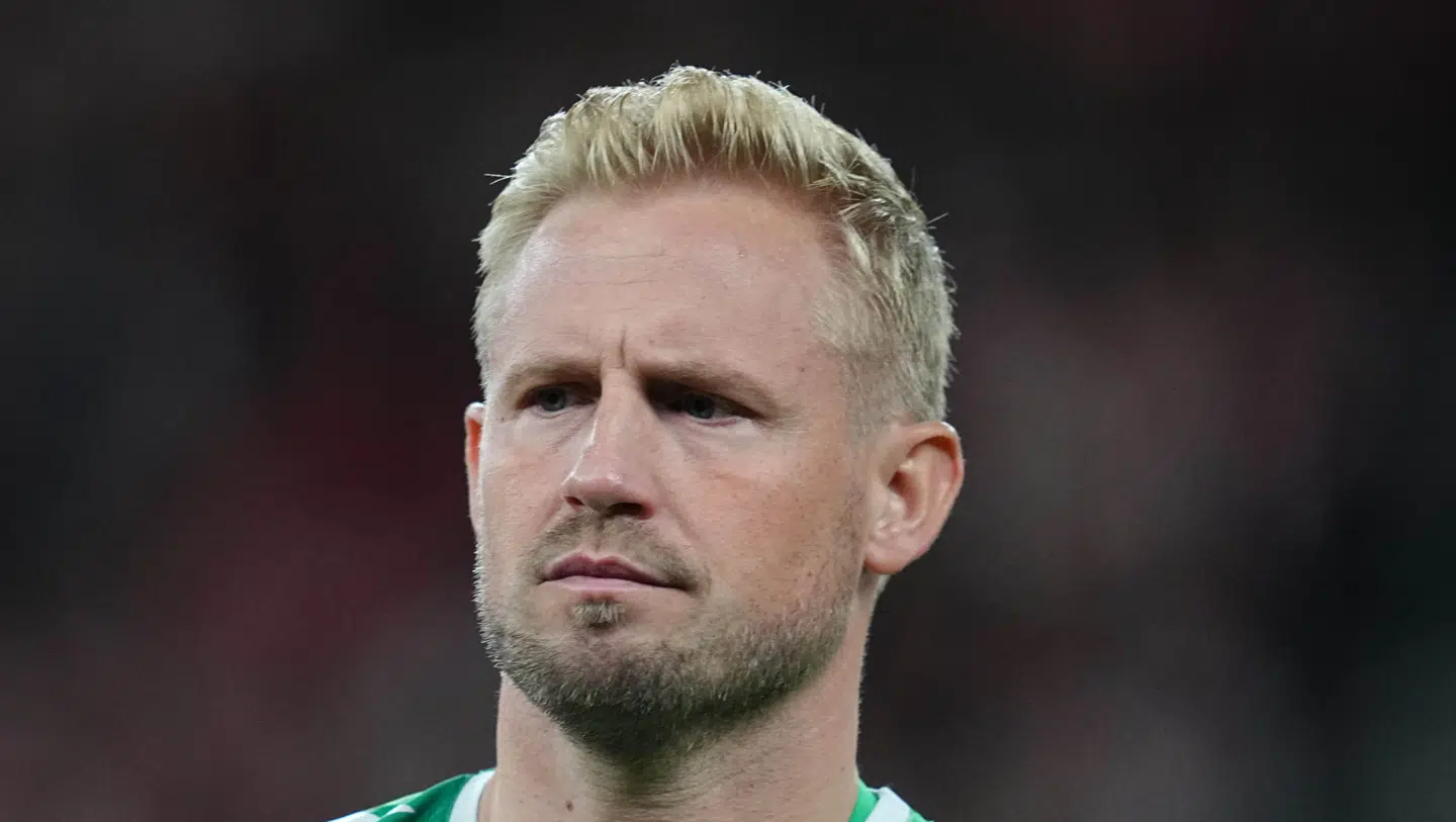 Kasper Schmeichel er ikke med i lørdagens kamp.