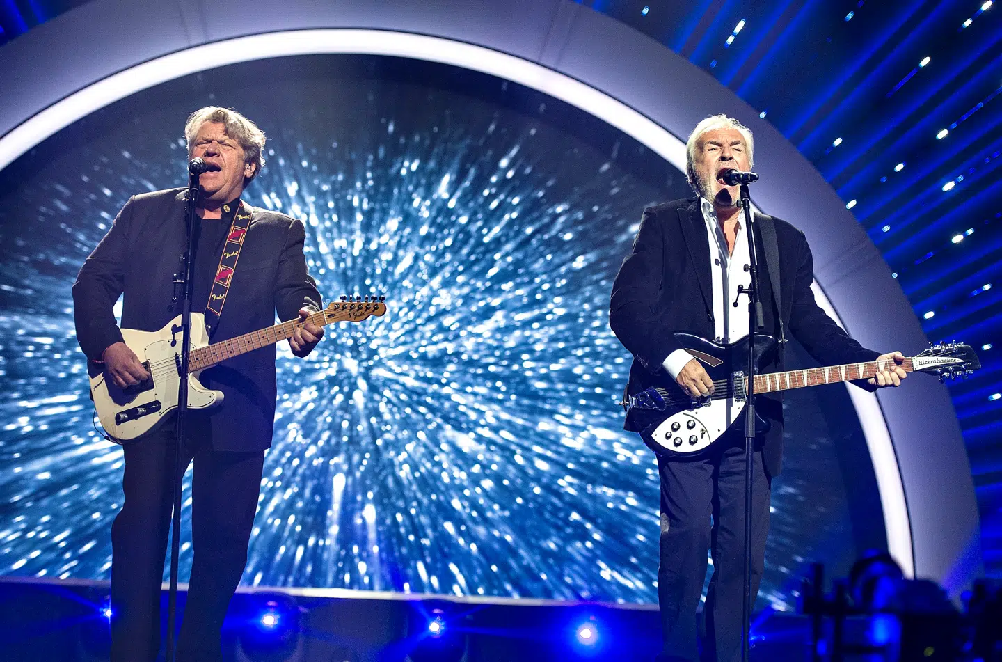 Her ses Brødrene Olsen under generalprøven før Melodi Grand Prix i 2017.