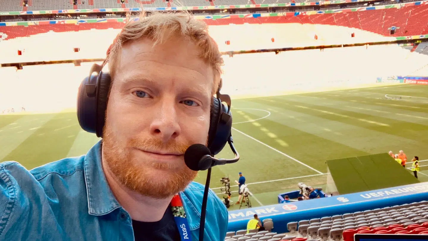 Andreas Kraul kommenterede kampen, hvor Christian Eriksen kollapsede i Parken.