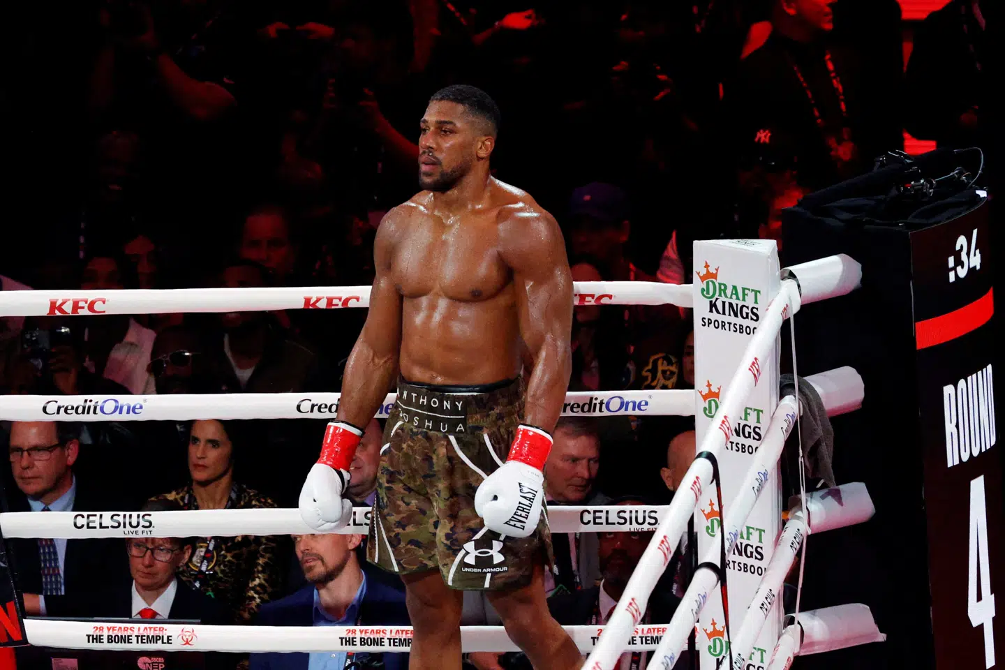 Anthony Joshua knockoutede for ti dage siden Jake Paul i en showkamp i Miami. (Arkivfoto).