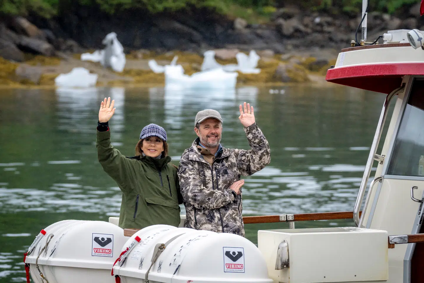 Kong Frederik og dronning Mary under Kongeparrets besøg i Grønland i sommeren 2024.