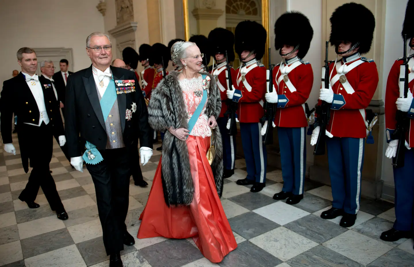 Dronning Margrethe og prins Henrik under aftenselskab for regeringen i 2014.