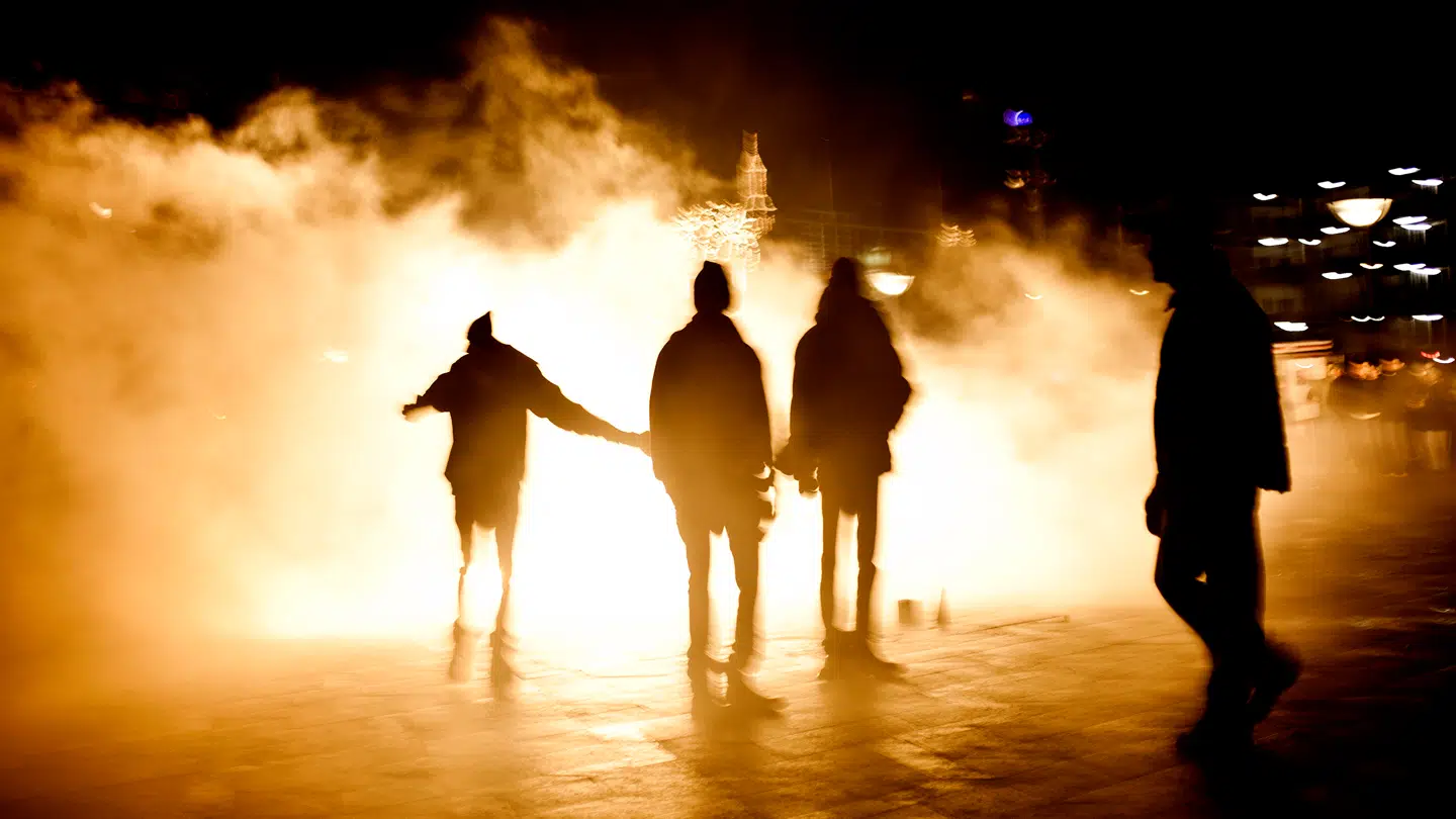Arkivfoto fra nytårsfejring på Rådhuspladsen i København.