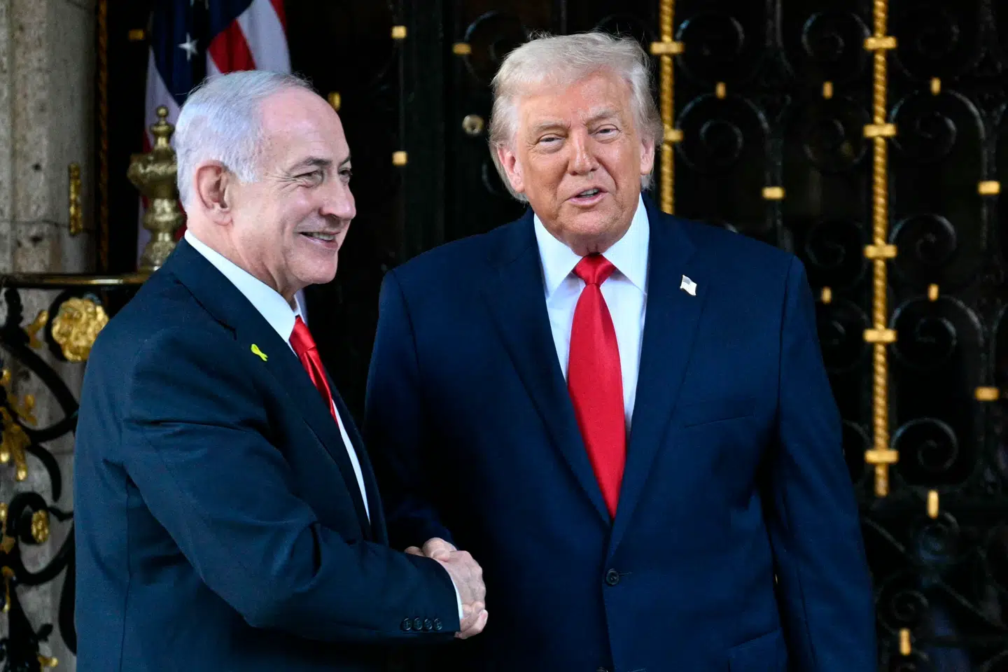 Præsident Trump og Premierminister Netanyahu i Mar-a-Lago, Palm Beach, Florida, 29 december 2025. (Photo by Jim WATSON / AFP)