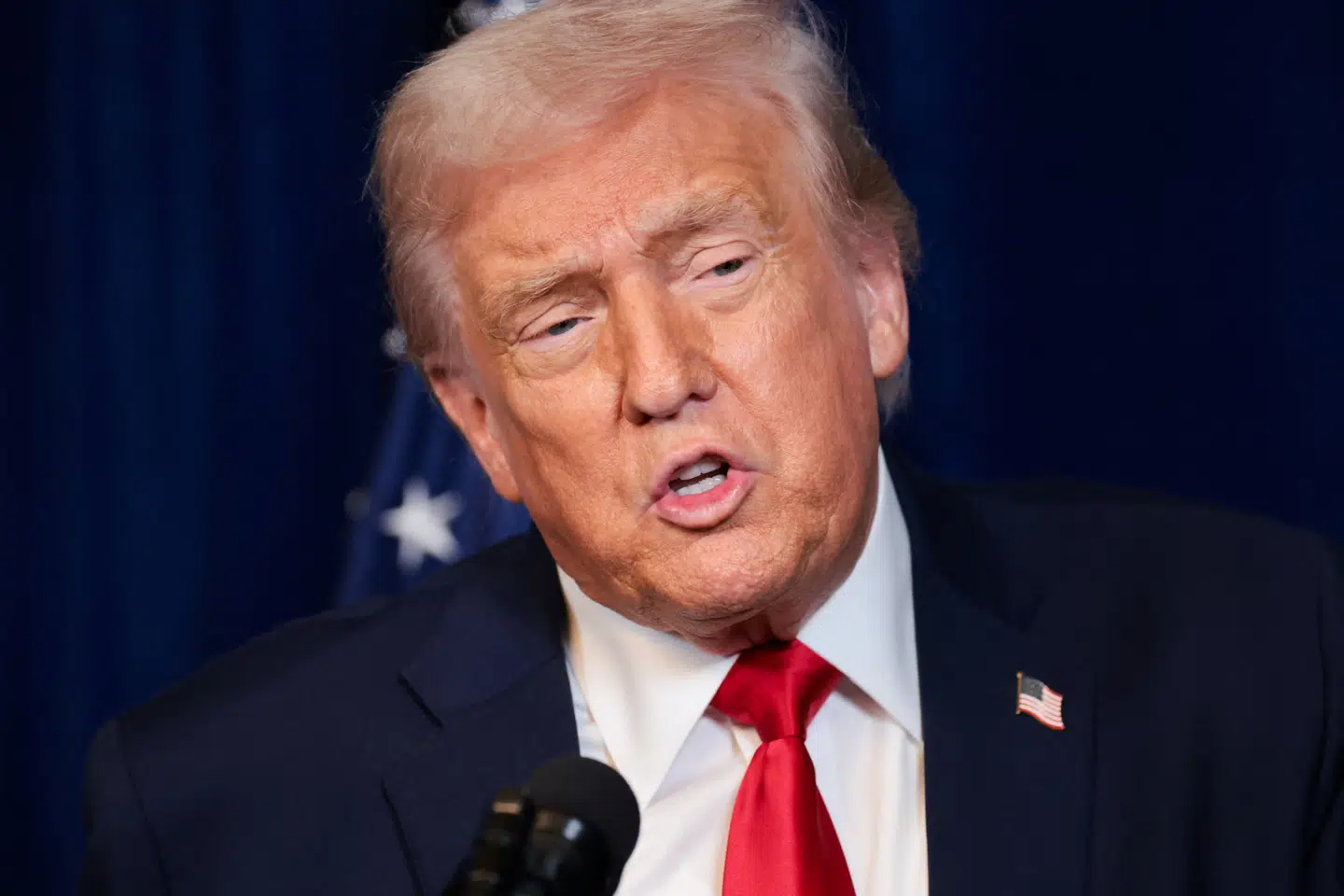 U.S. President Donald Trump speaks during a press conference with Israeli Prime Minister Benjamin Netanyahu (not pictured) after meeting at Trump's Mar-a-Lago club in Palm Beach, Florida, U.S., December 29, 2025. REUTERS/Jonathan Ernst