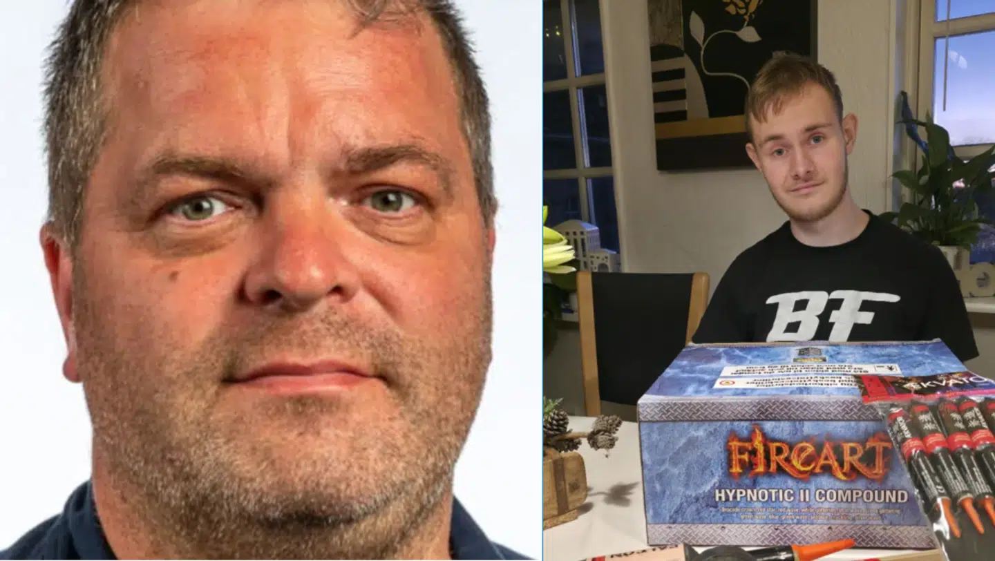 Jacob Hagerup (tv) og Mikkel Hedegaard (th.) holder meget af fyrværkeri.