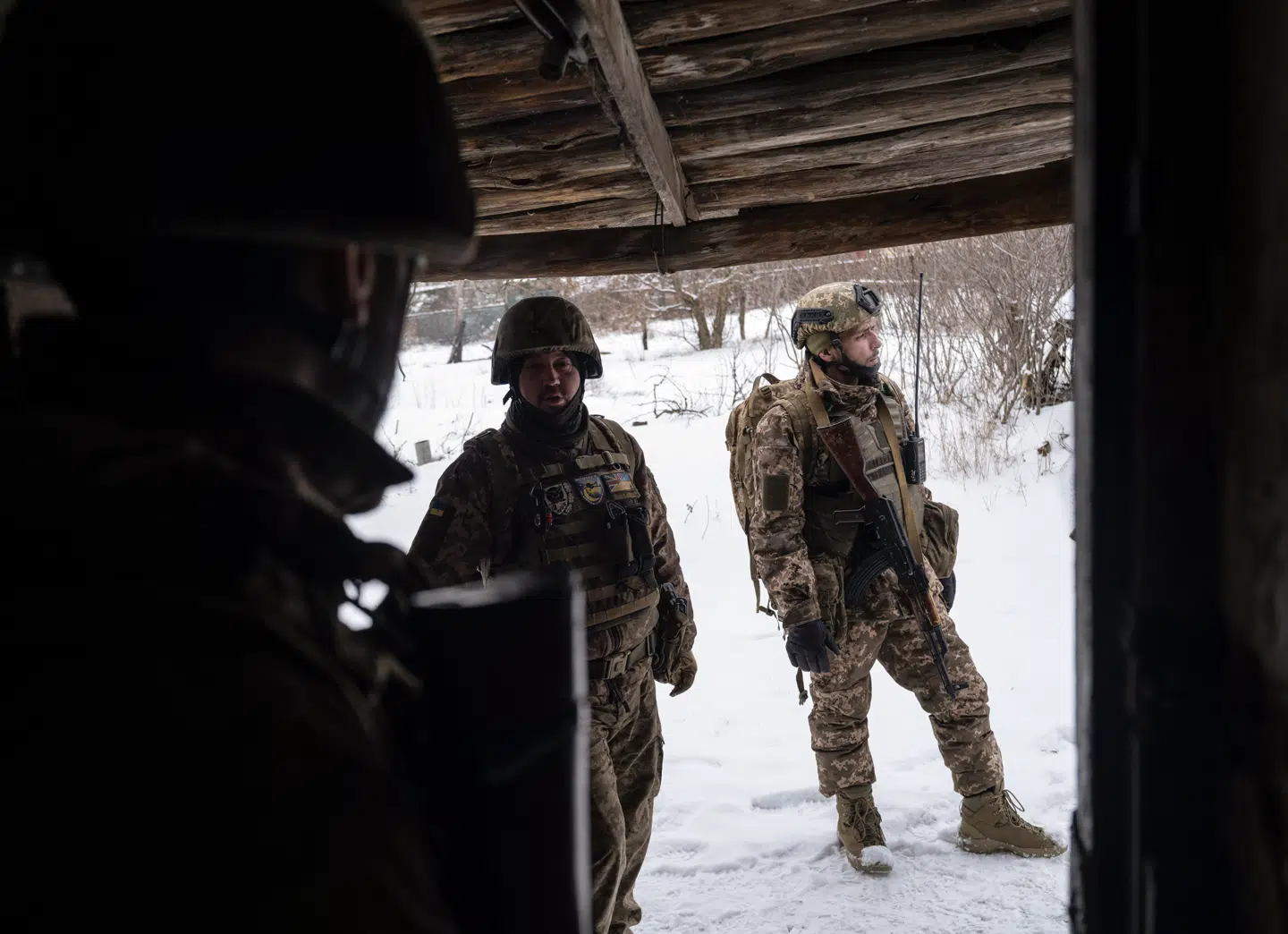 Ukrainske soldater ved fronten i Donetsk-regionen.