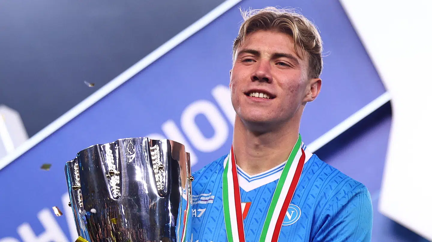 Rasmus Højlund nyder succes i Napoli.