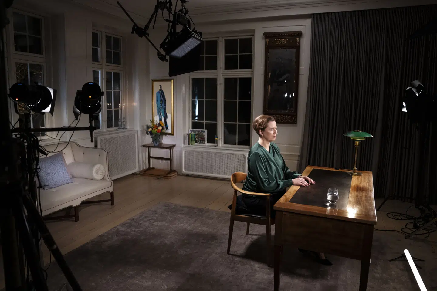 Sådan så det ud, da statsminister Mette Frederiksen (S) holdt nytårstale for et år siden. Torsdag klokken 18 skal hun levere endnu en nytårstale, den syvende for hende som statsminister.