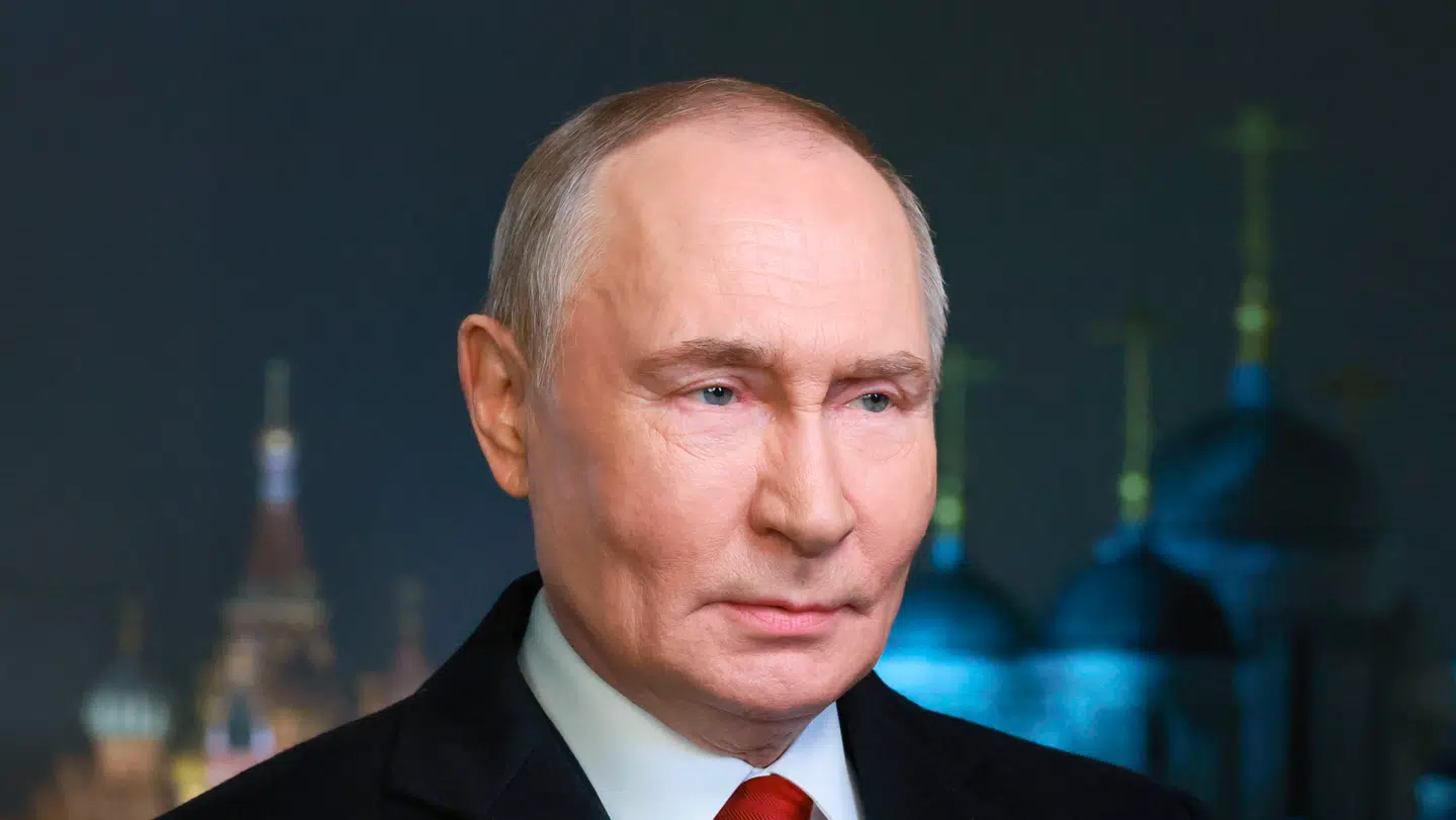 Ruslands præsident, Vladimir Putin, fotograferet under sin nytårstale.