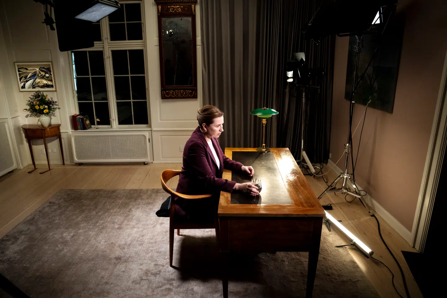 Statsminister Mette Frederiksen (S) holder nytårstale på Marienborg i Kongens Lyngby, torsdag den 1. januar 2026.