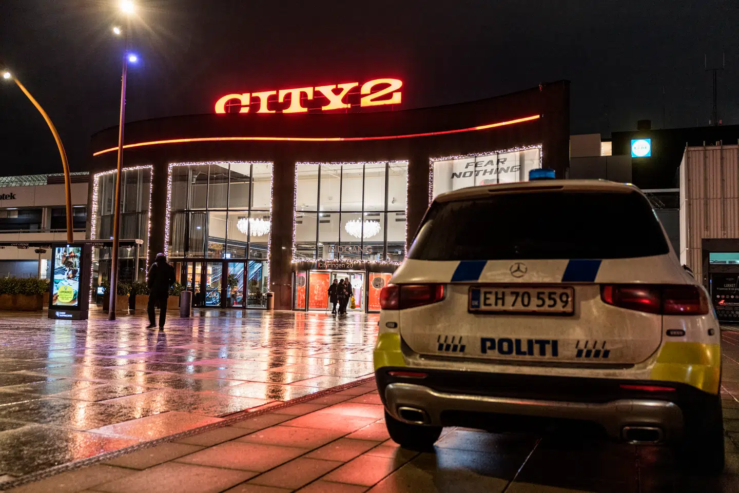 Politi ved City2 i Høje Taastrup, fredag den 2. januar 2026.
