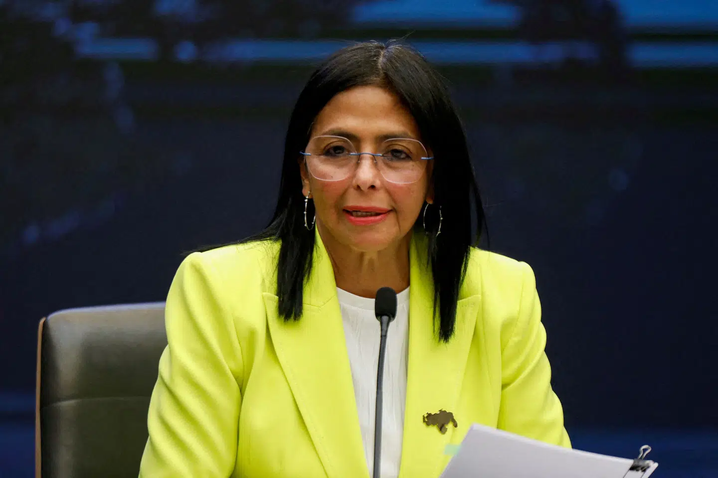 Venezuelas hidtidige vicepræsident, Delcy Rodriguez, er blevet ny fungerende præsident i landet, efter at USA lørdag tilbageholdt hendes forgænger, Nicolás Maduro. (Arkivfoto).