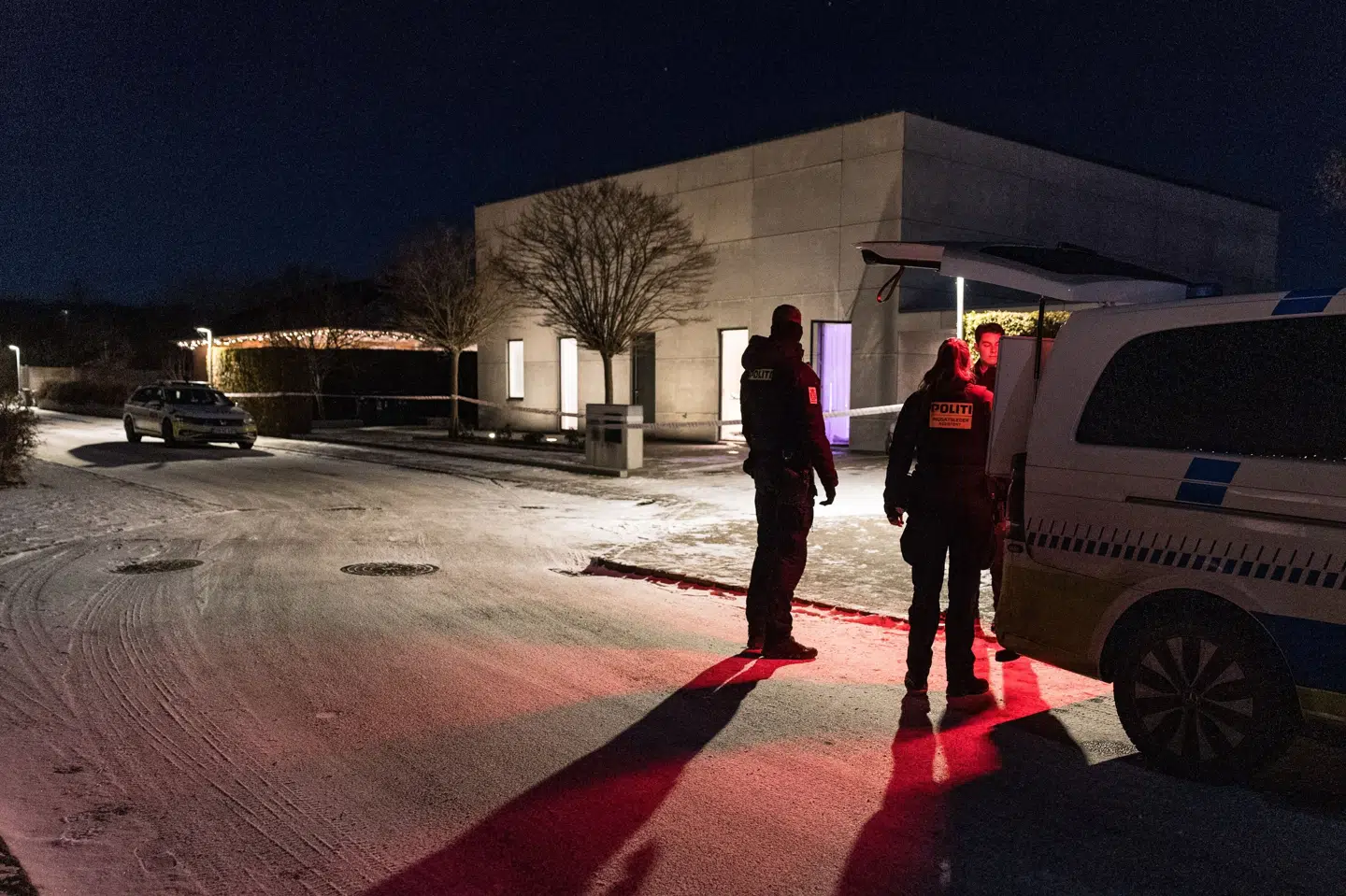 Politiet rykkede ud til Brombærvej i Faxe Ladeplads sent søndag aften.