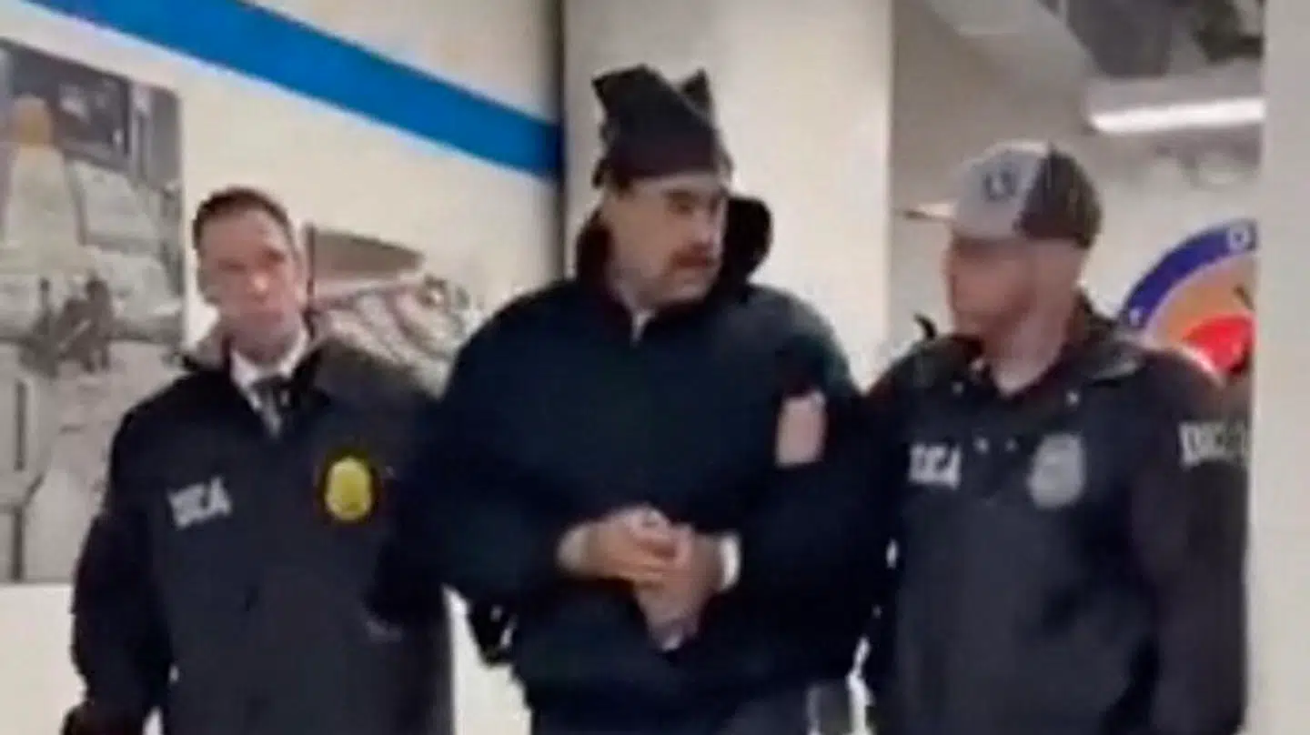 Nicolas Manduro ved ankomsten til New York, hvorefter han i helikopter blev fløjet til Metropolitan Detention Center.