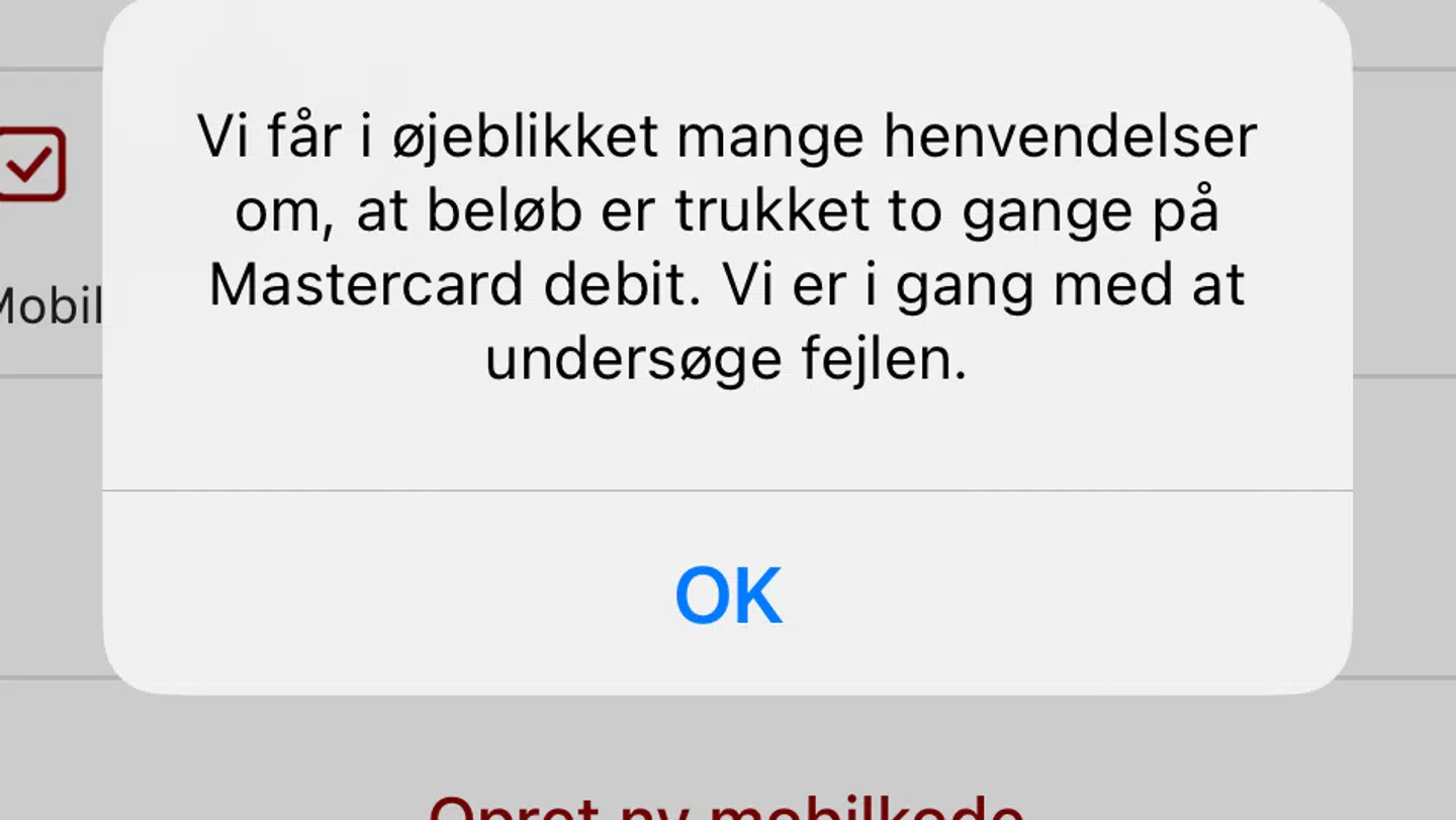 Denne besked møder kunderne, når de åbner deres netbank-