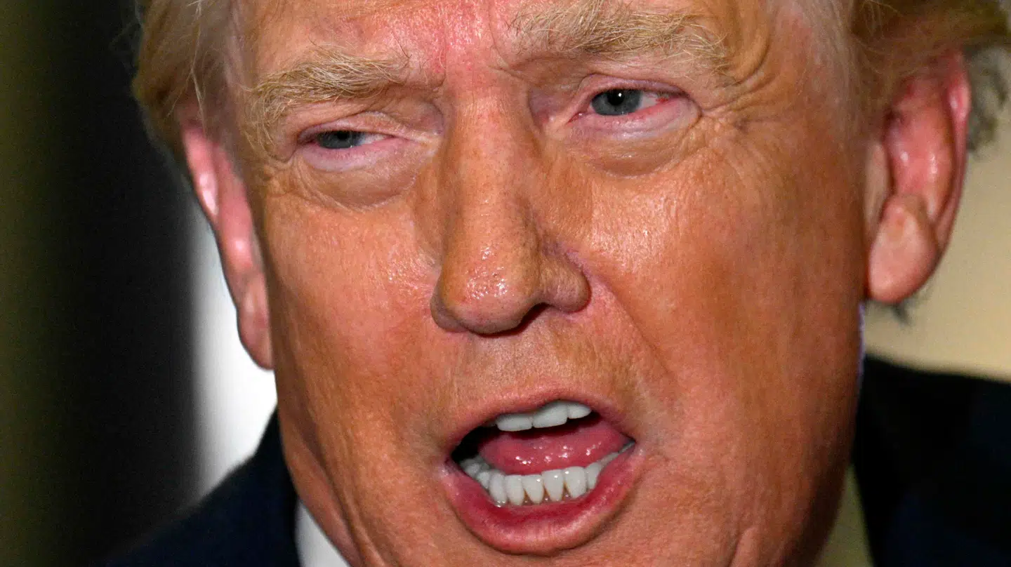 Her ses USAs præsident, Donald Trump, på Air Force One.