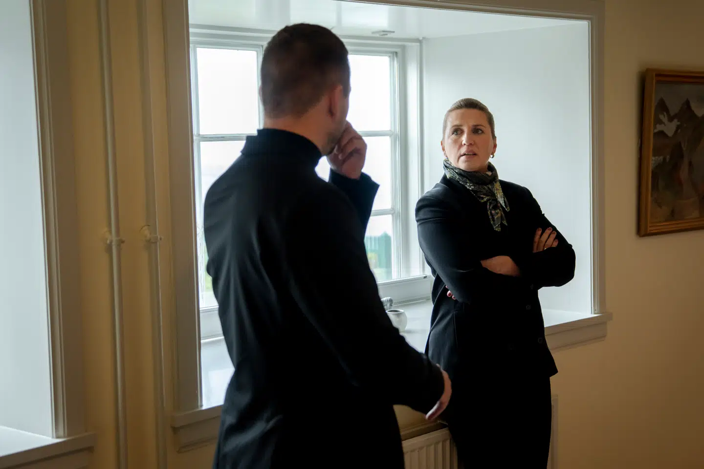 Formand for Naalakkersuisut, Jens-Frederik Nielsen, og statsminister Mette Frederiksen (S).