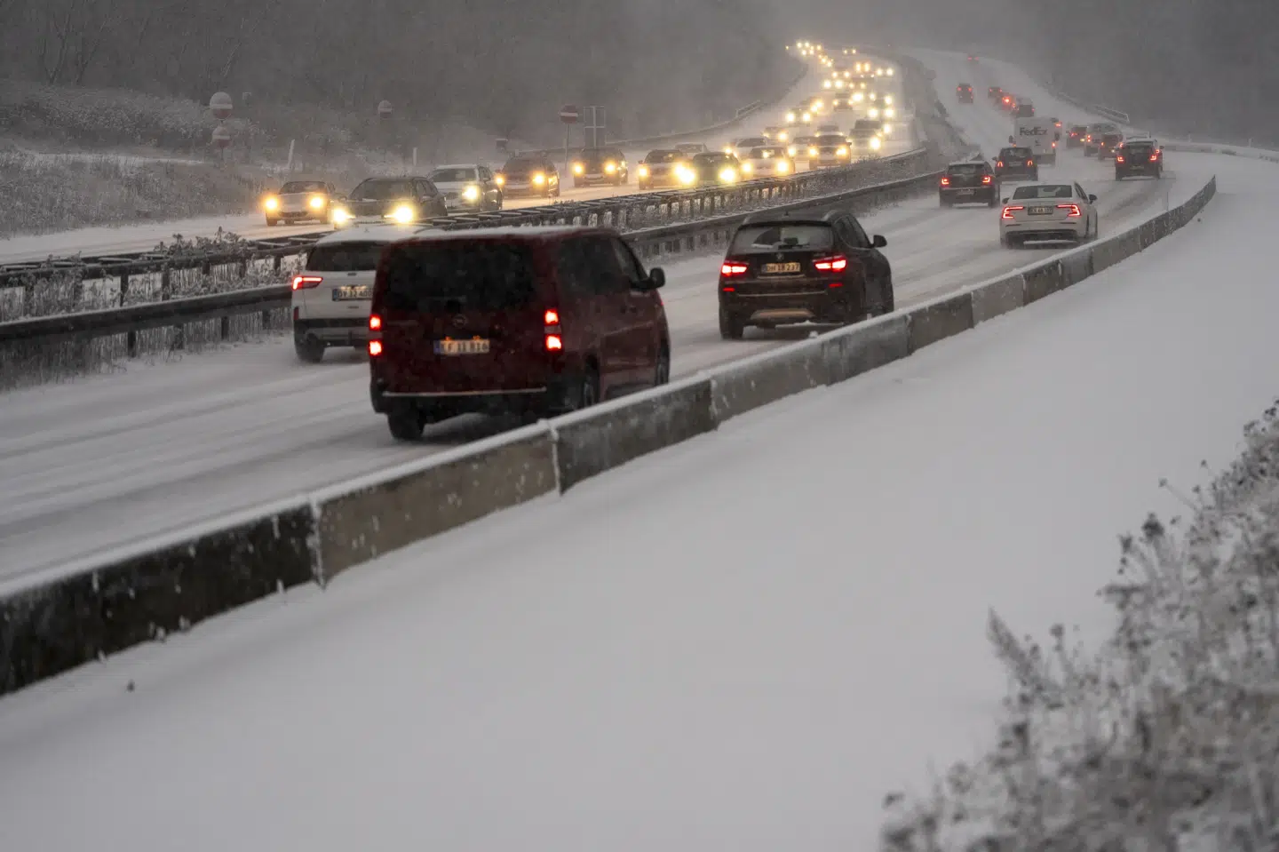 Hastigheden er tirsdag morgen nedsat på ni kilometer af Vestfynske Motorvej, oplyser Vejdirektoratet. Det er uklart, hvor lang tid hastighedsbegrænsningen vil gælde. (Arkivfoto).