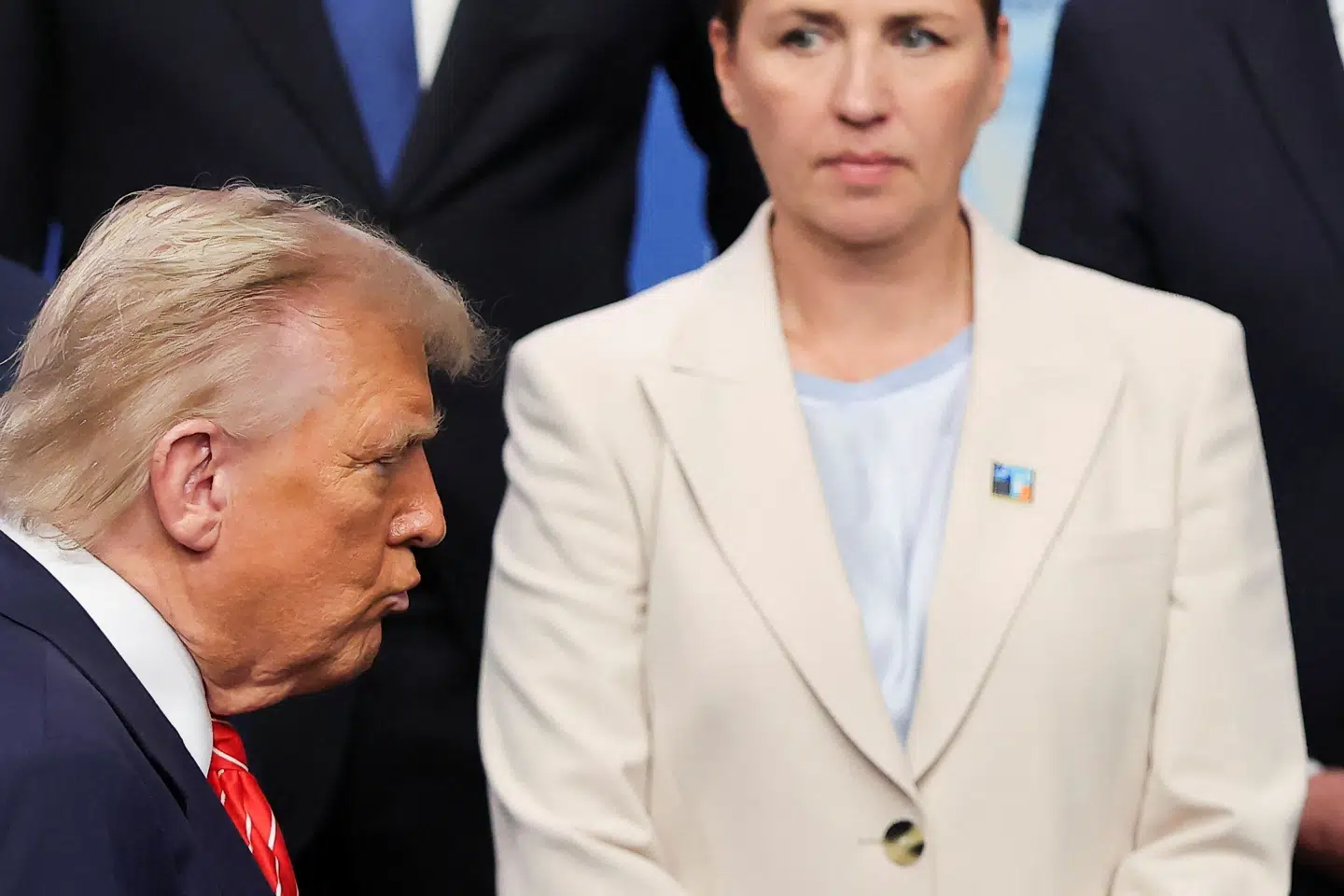 Statsminister Mette Frederiksen (S) og USA's præsident, Donald Trump, deltog begge ved et plenarmøde for Natos stats- og regeringschefer i Haag i juni sidste år. (Arkivfoto).