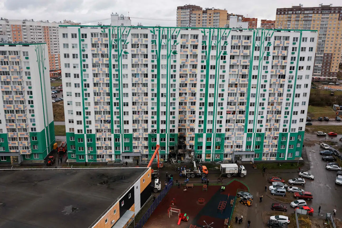 I december blev en anden etagebygning i Tver-regionen beskadiget efter et angreb. (Arkivfoto).