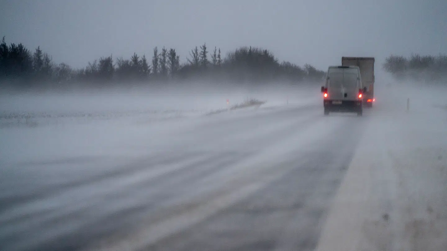 Arkivfoto af snefygning ved Gedser.