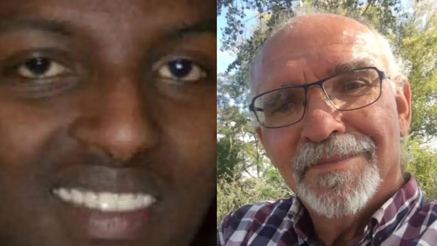 Den sigtede Ahmed Omar Mohamed (tv) og 77-årige Henrik Johansen (tvh)