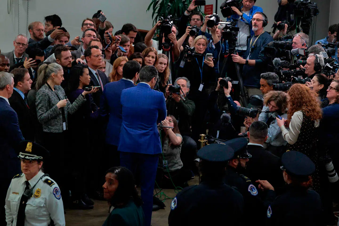 Billede fra pressemødet tidligere i dag. Her annoncerede Marco Rubio mødet med Danmark om Grønland.