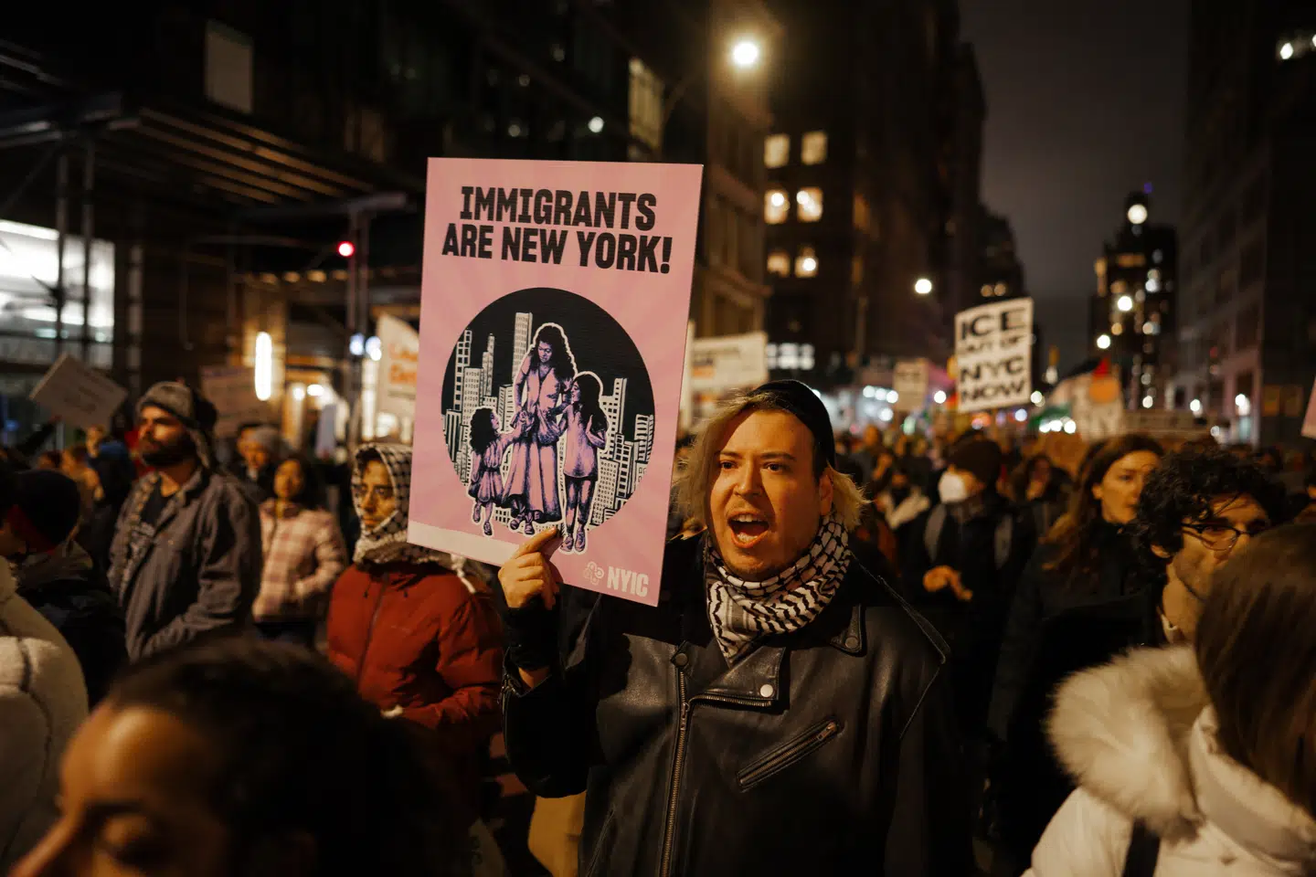 Demonstration i New York onsdag aften.