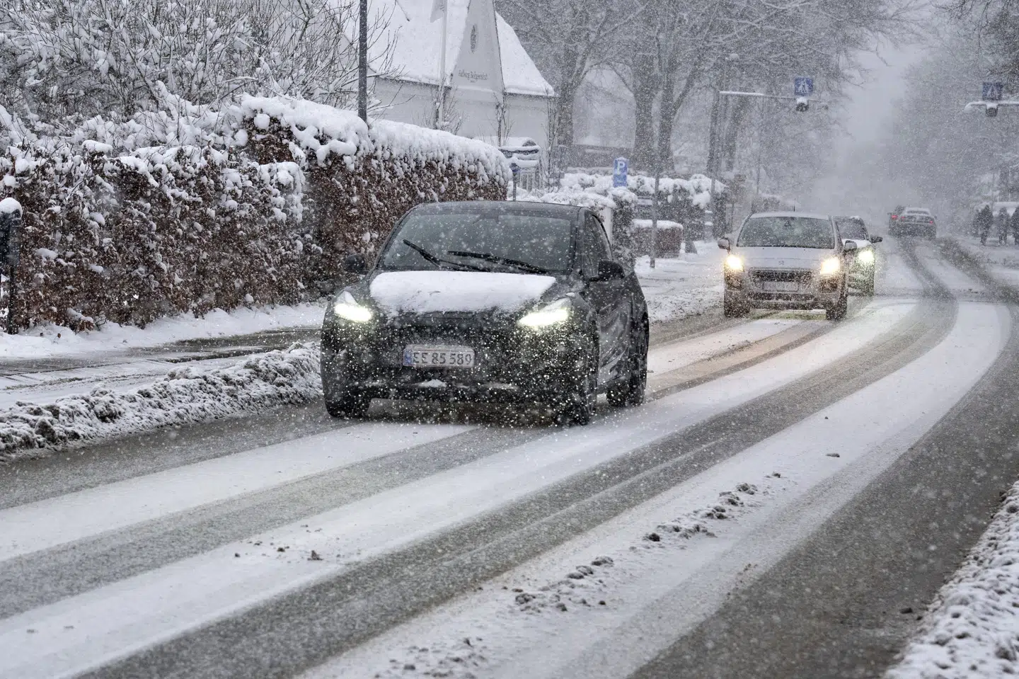 DMI har udsendt et varsel om snefygning i den sydlige del af landet fredag og lørdag. (Arkivfoto).