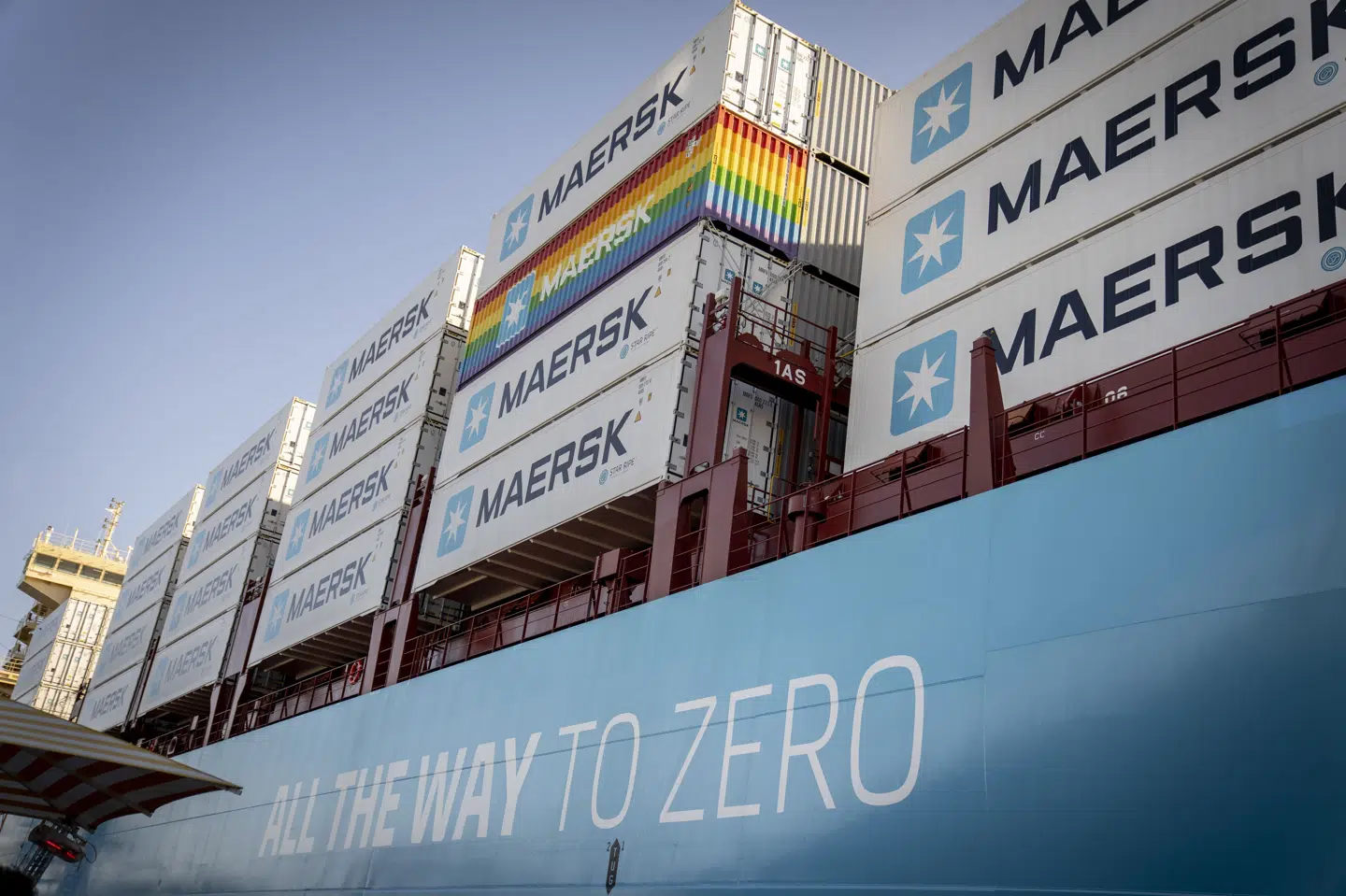 Containerskibe fra A.P. Møller - Mærsk transporterede også i november danske varer verden rundt og bidrog dermed til både vare- og tjenesteeksporten. (Arkivfoto).