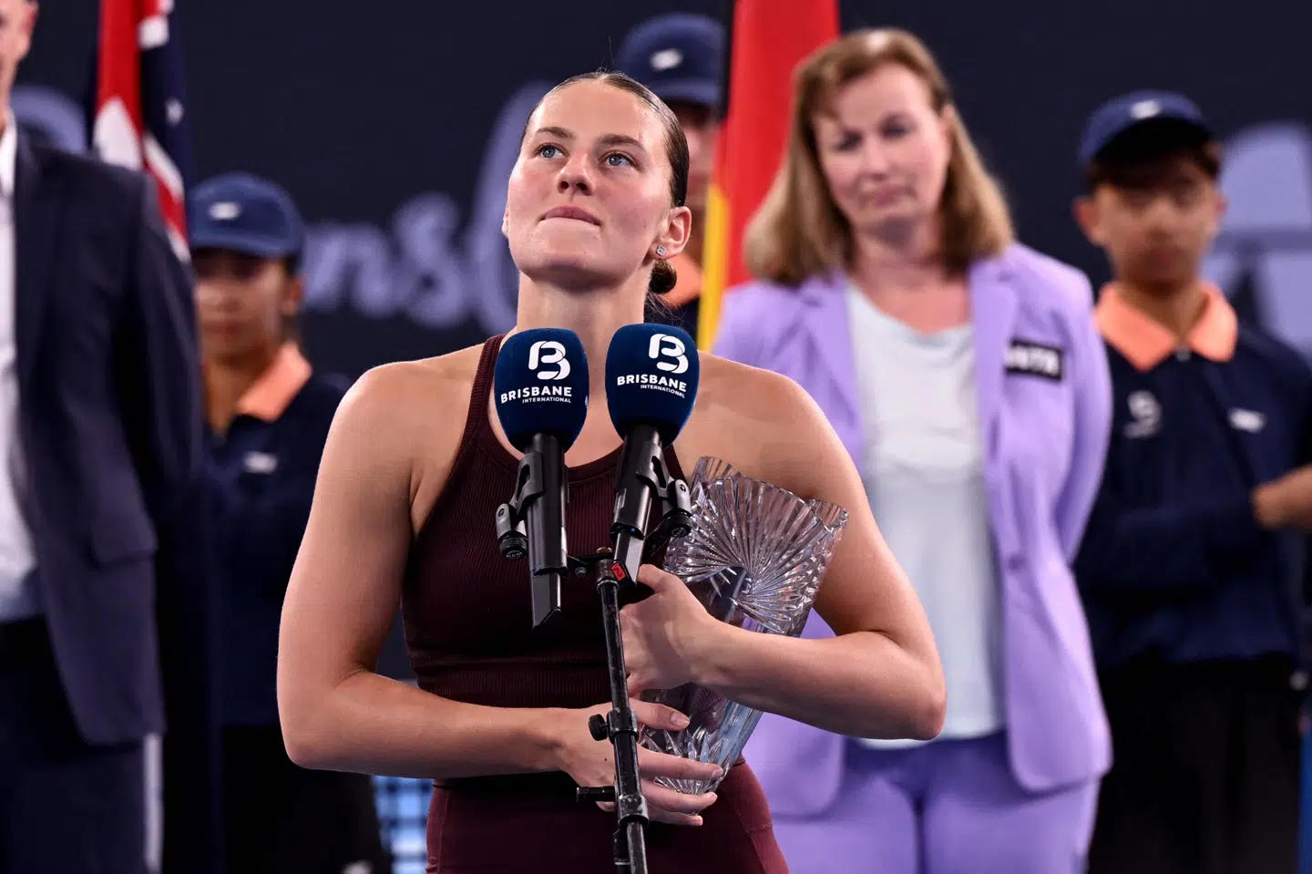 Marta Kostyuk var følelsesladet i sin tale efter nederlaget til Aryna Sabalenka.