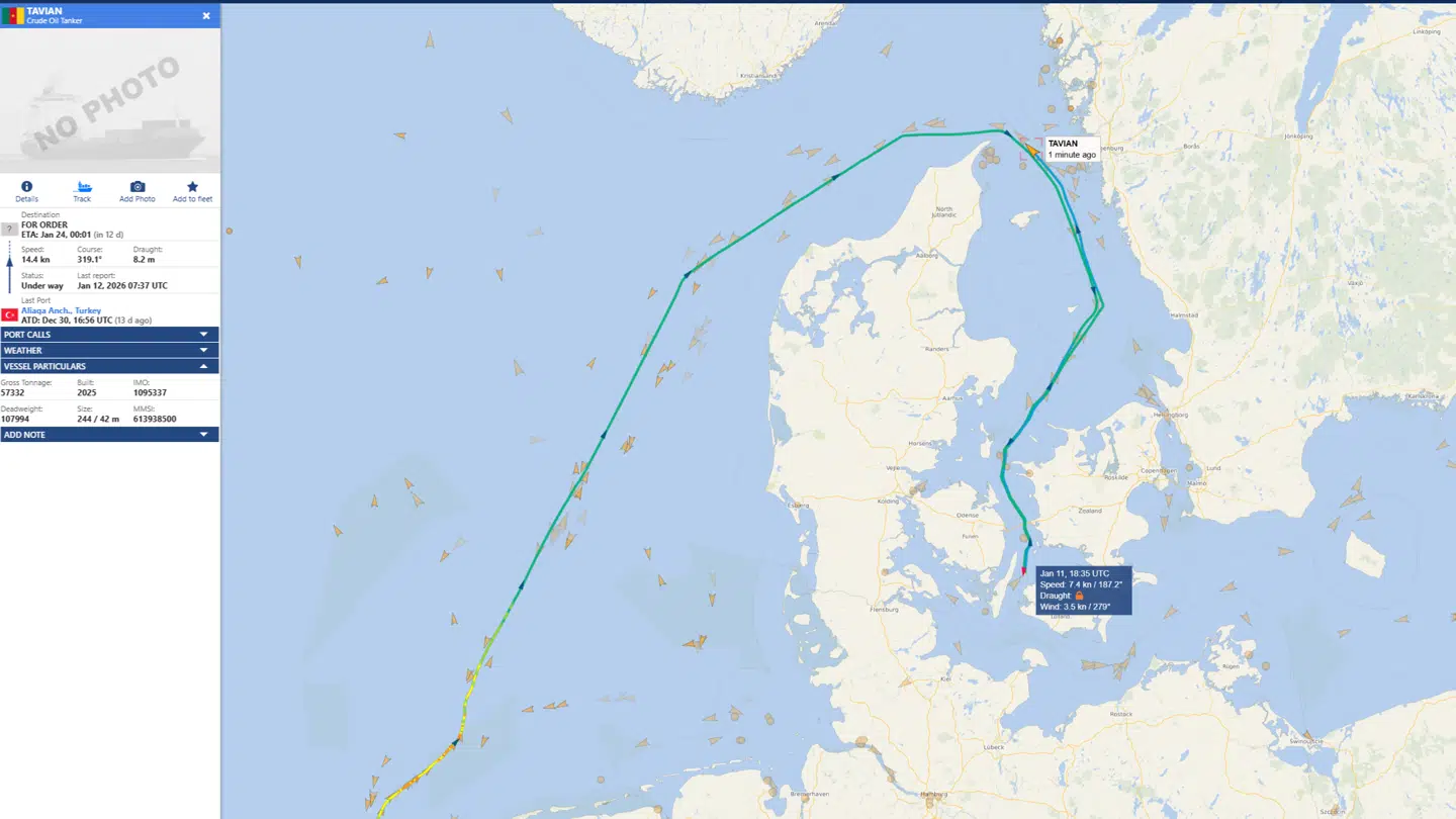 Skibet nye destination er nu uklar.