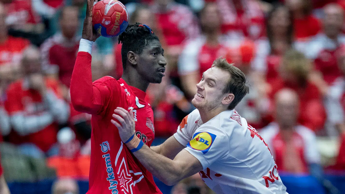 Danmark og Mathias Gidsel mødte USA på vejen til VM-guldet i 2023.